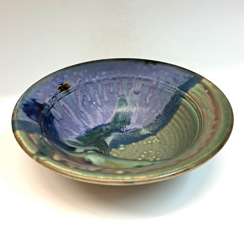 #231030 Bowl 3x10 Green/Blue $22 at Hunter Wolff Gallery